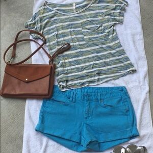 Bright blue Madewell denim shorts